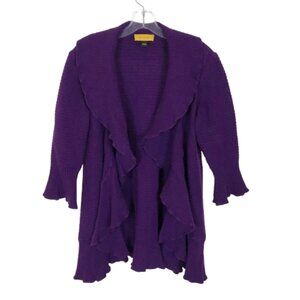 St. John Womens Size Large Purple Santana Heavyweight Knit Kelly Sweater Jacket